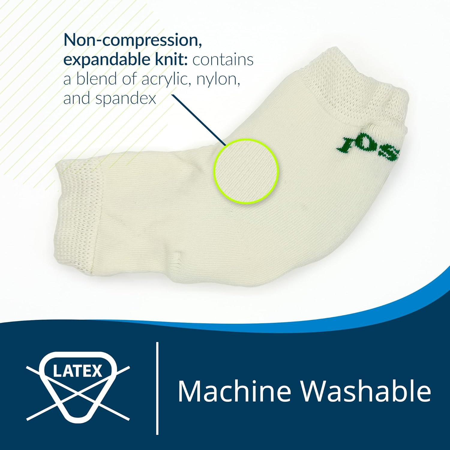 TIDI 6224L Heel and Elbow Protectors with Foam Pads ― Large ― White ― One Pa…