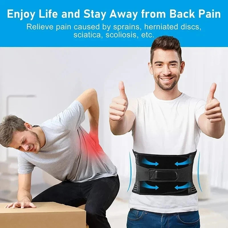Adjustable Lower Back Brace Lumbar Support Waist Belt Men Women Pain Relief NEW