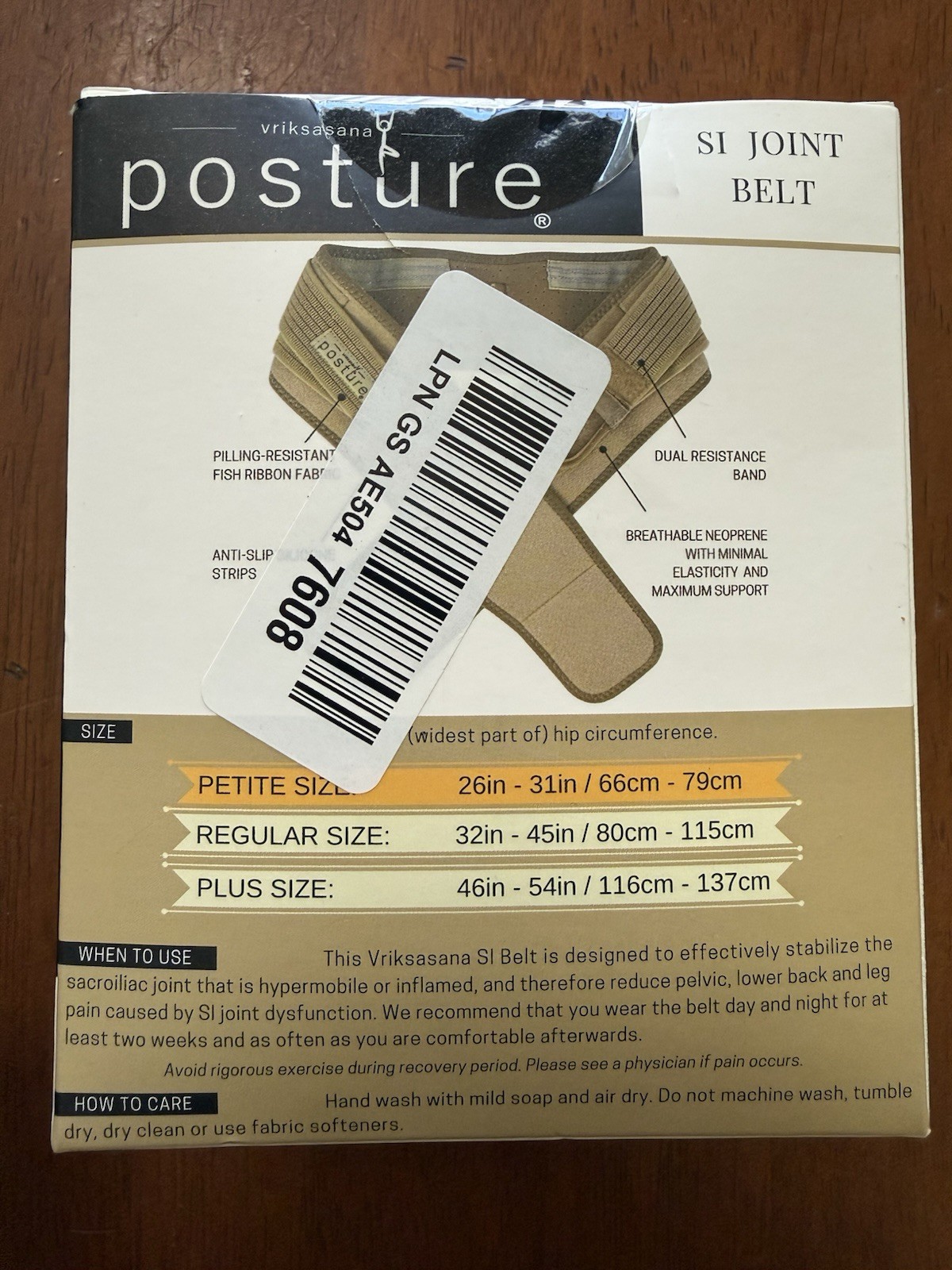 Sacroiliac Hip Belt for Women and Men Size Petite Nude