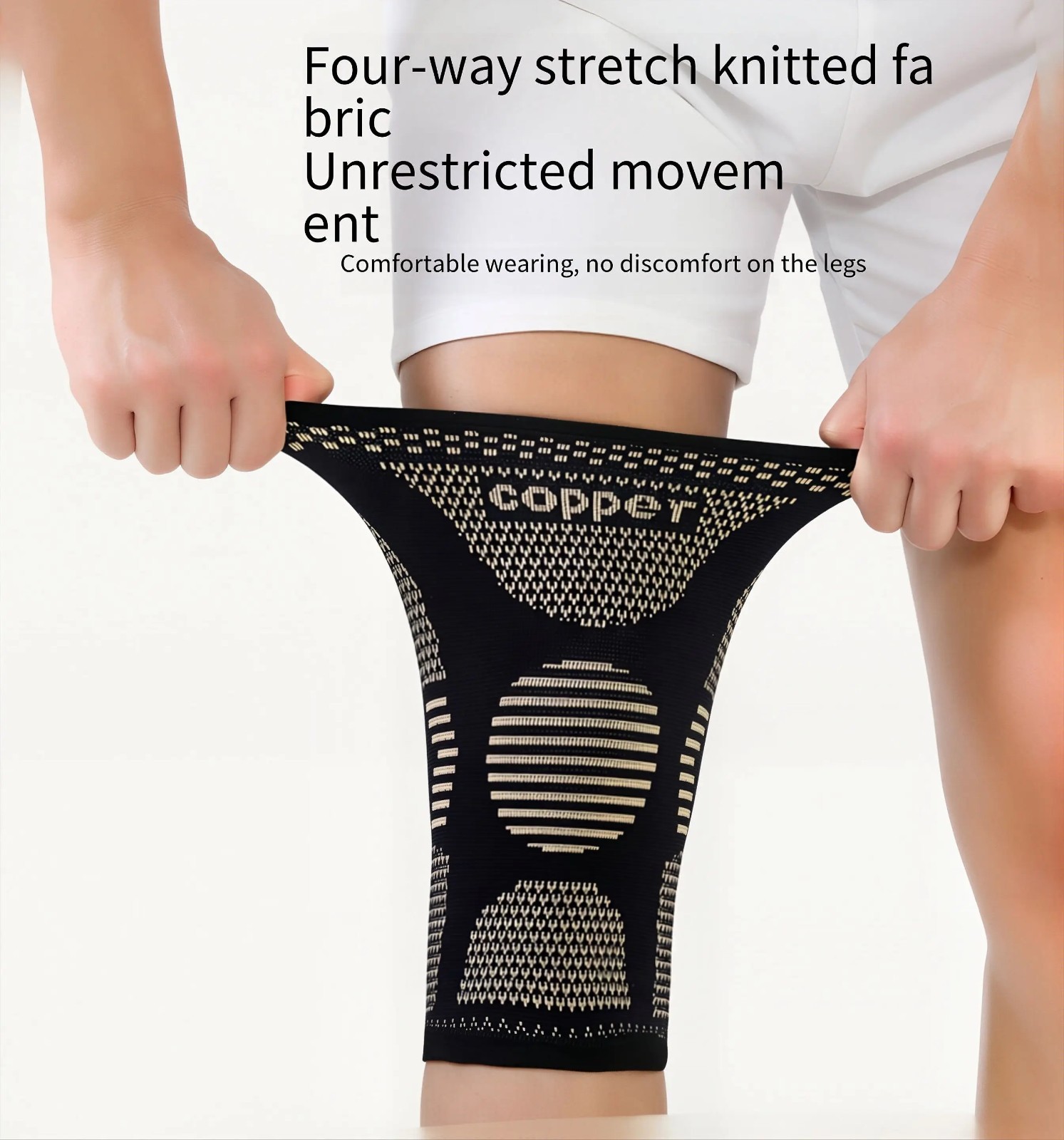 Copper Infused Knee Support Brace Patella Arthritis Joint Compression Sleeve US