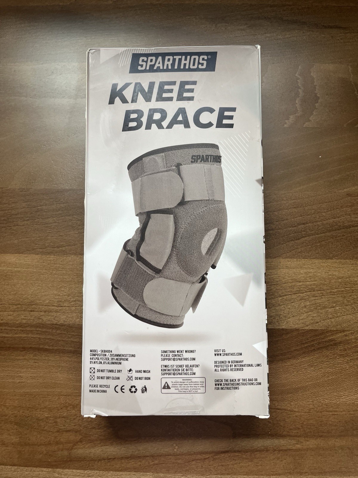 Sparthos Hinged Knee Brace Dark Grey L Size ACL,MCL, Meniscus Tear, Pain