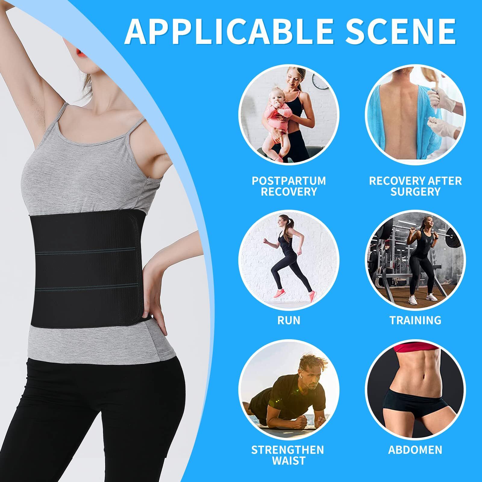 Abdominal Binder Post Surgery – Elastic Waist Band for Stomach Support & Comp…