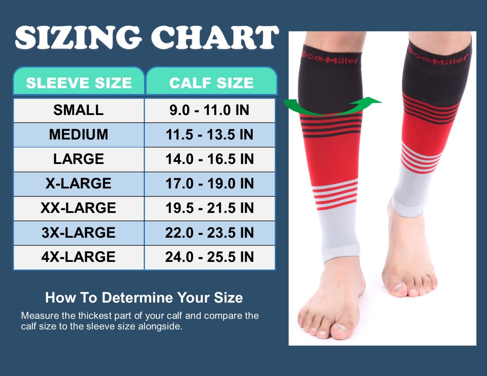 Doc Miller Compression Calf Sleeve Running Leg Support Sport Shin Splint Socks