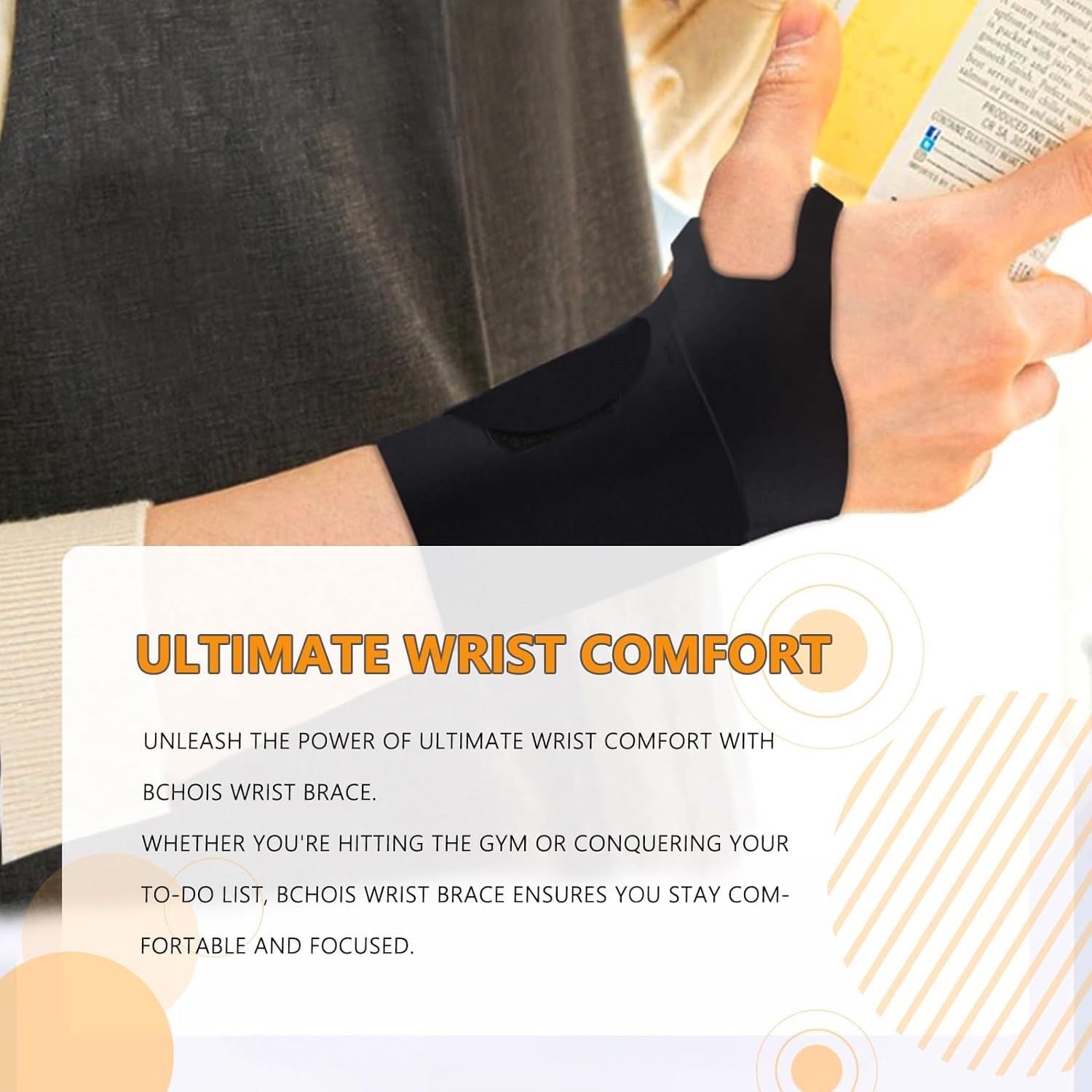 Bchois Wrist Brace,Wrist Support for Carpal Tunnel Pain Relief,Ulnar Brace Ultra