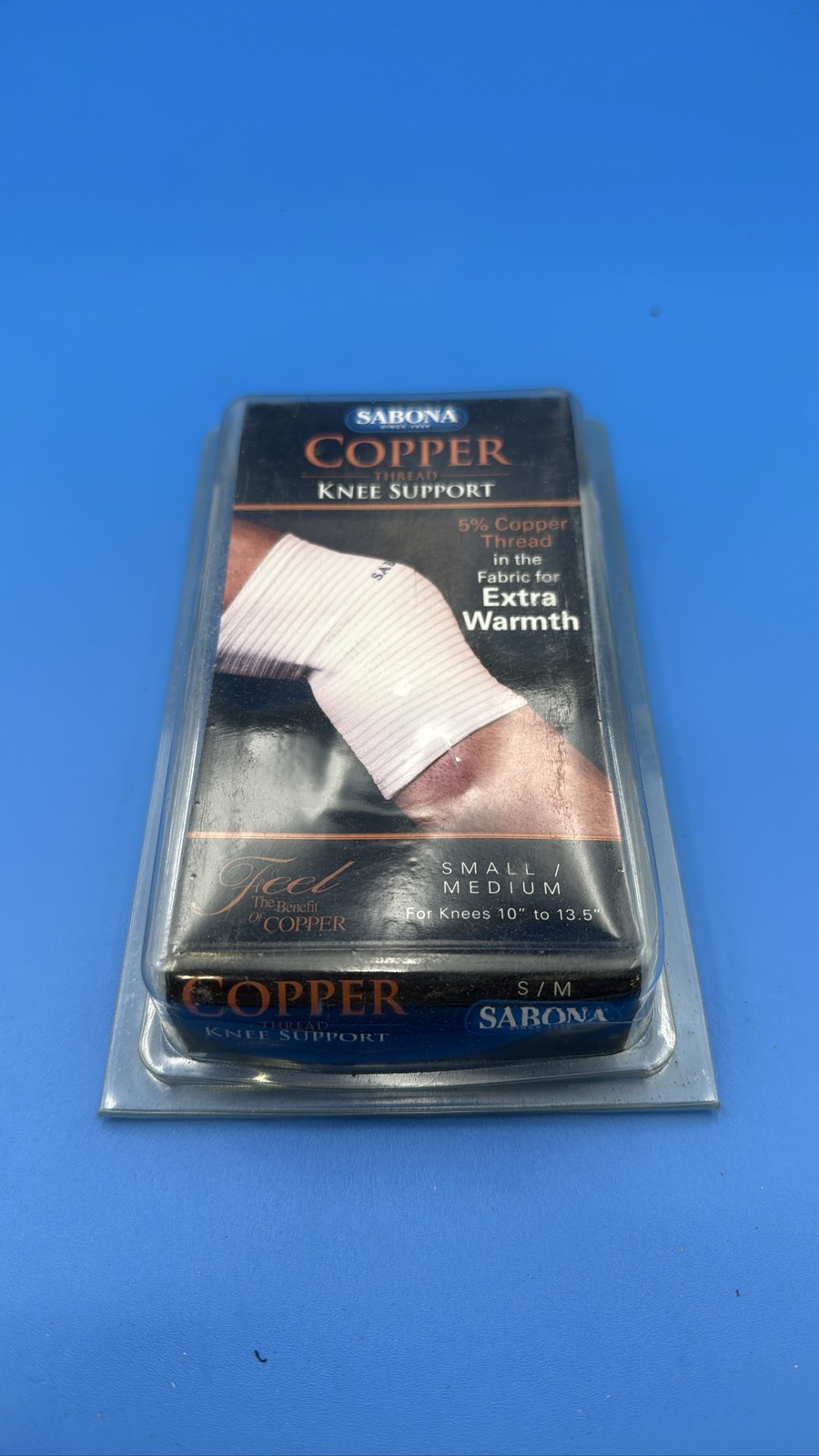 Sabona Copper Thread Knee Sleeve Compression S/M 10-13.5″ Warmth