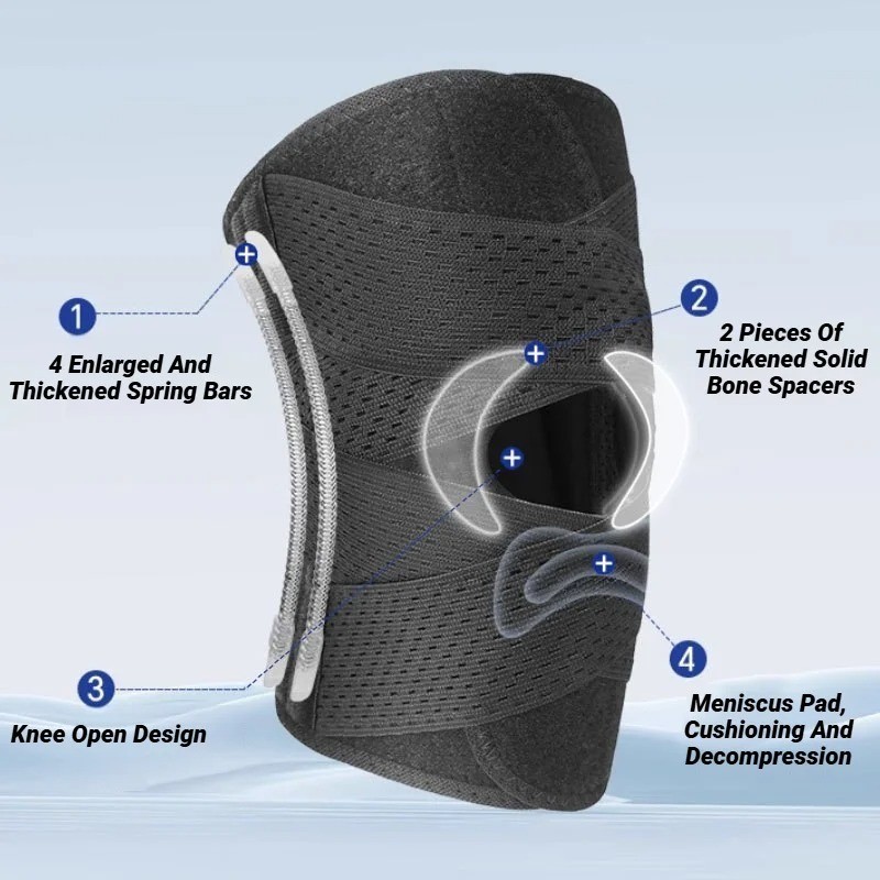 Bareform Knee Brace for Meniscus Support – Adjustable, Patella Stabilizer, Pain