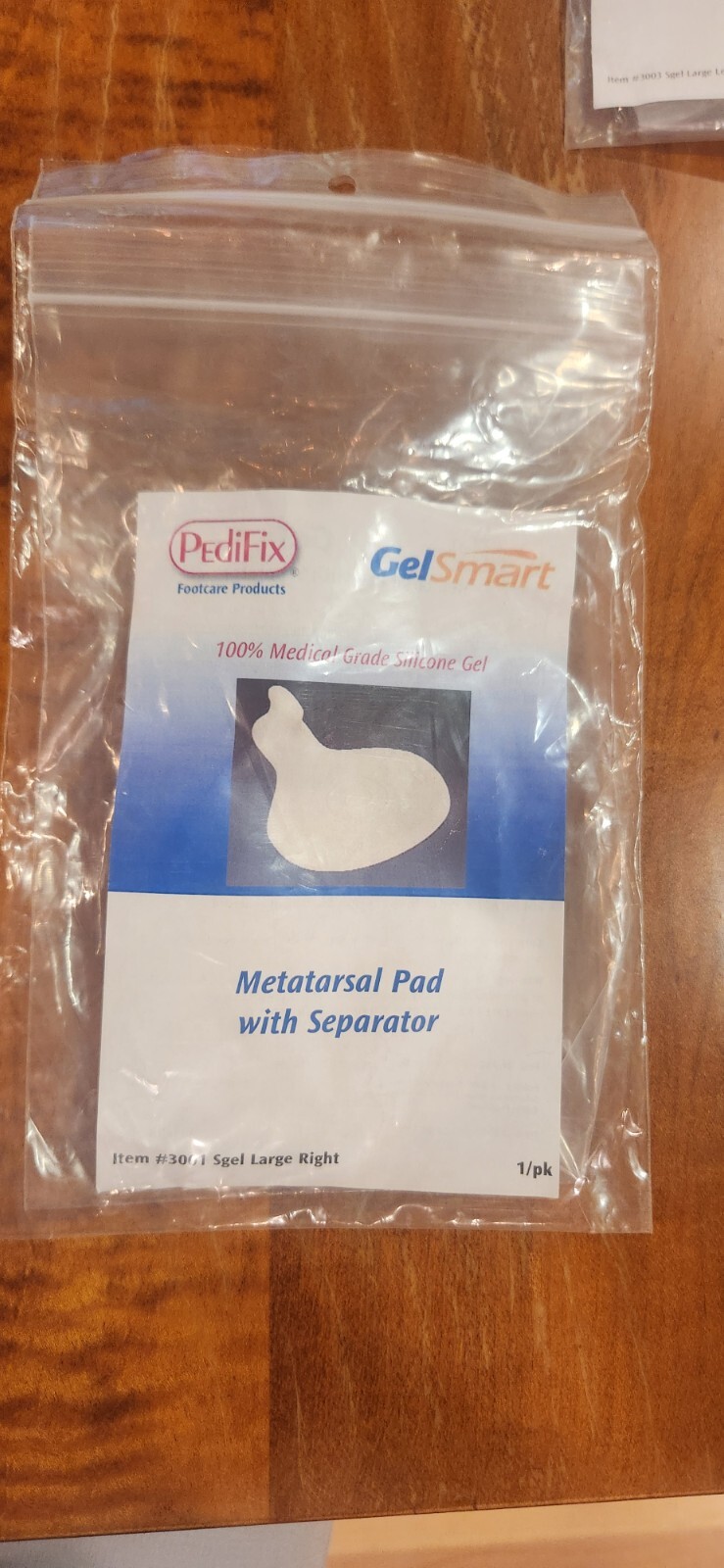 Pedifix GEL Metatarsal Pad with toe Separator – Large- Right – #3001