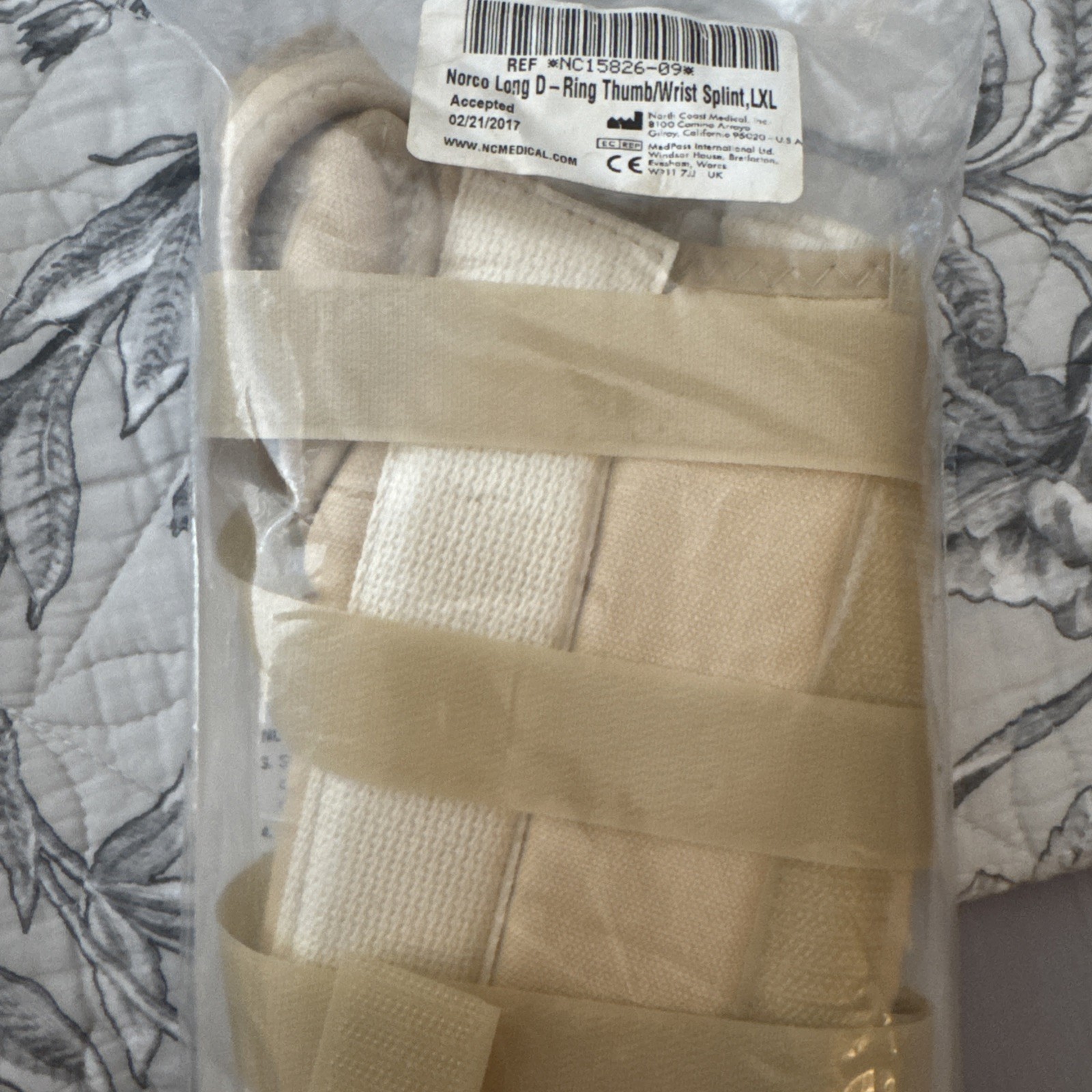 Wrist Splint Norco D-Ring Thumb and Wrist Orthosis Long Left X-Large