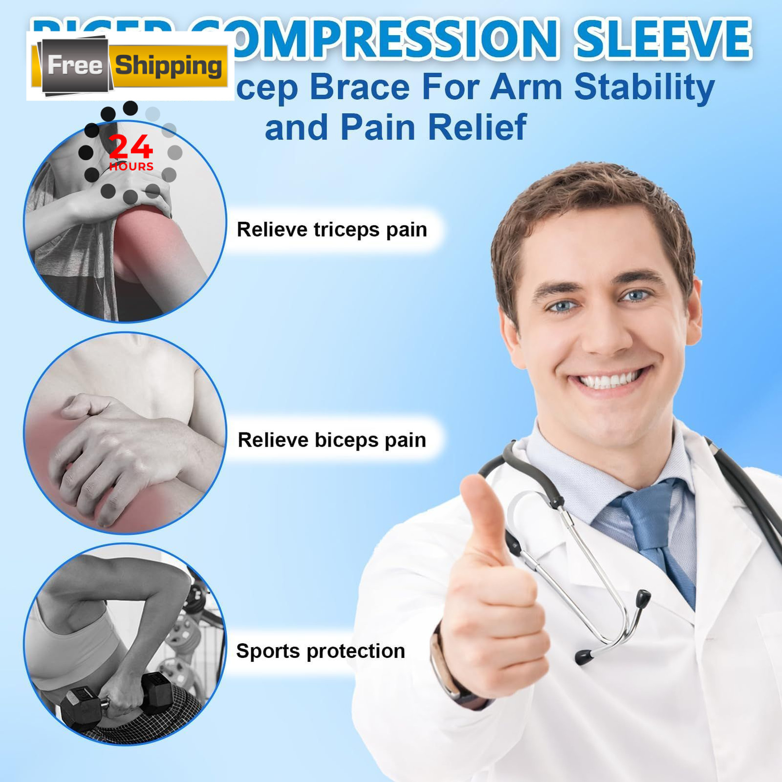 YCYuShen 1 PCS Bicep Tendonitis Brace, Compression Sleeve Small, Black