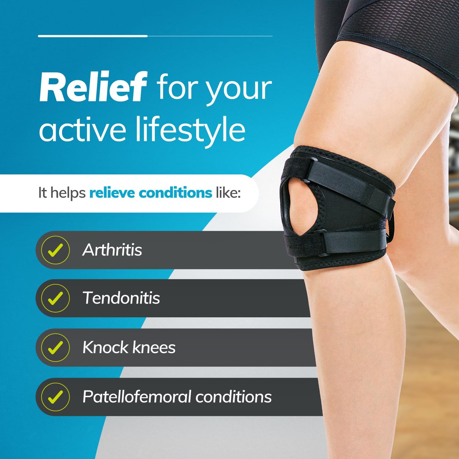 BraceAbility Plus Size Patellar Tracking Short Knee Brace – XXXXL Walking Exerc