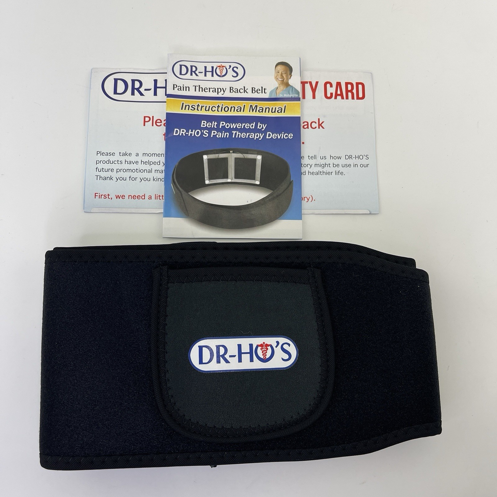 Dr Ho’s Pain Therapy Back Belt, Adjustable One Size – Black Neoprene – Belt Only