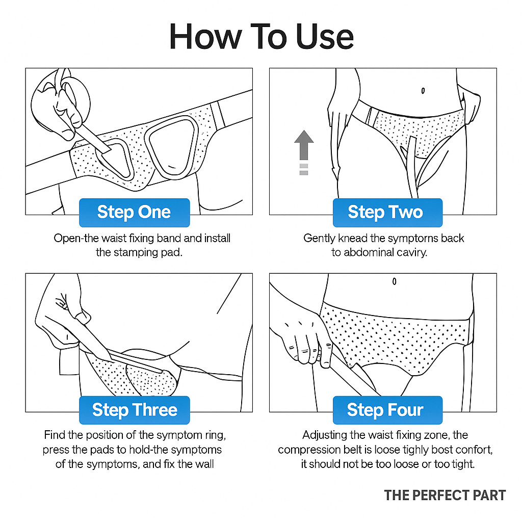 Hernia Support Belt Men Truss For Inguinal With 2 Removable Compression Pads US