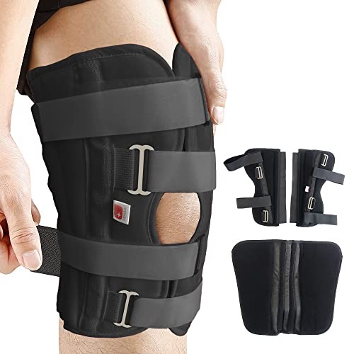 Straight Leg Brace Tri-Panel Orthopedic Knee Immobilizer 12″ Long Adjustable