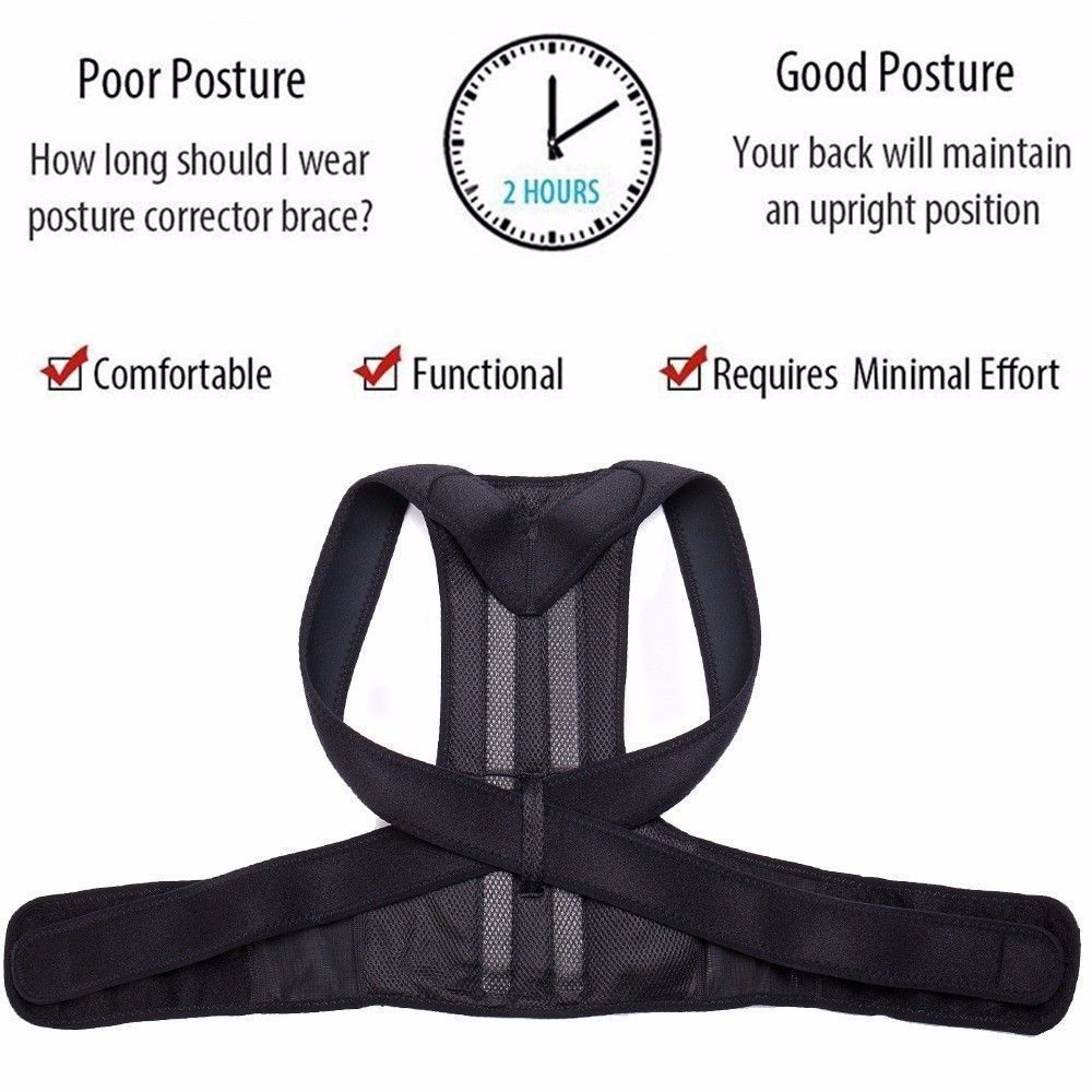 2025 Posture Corrector Back Support Brace Shoulder Scoliosis Pain Relief Office