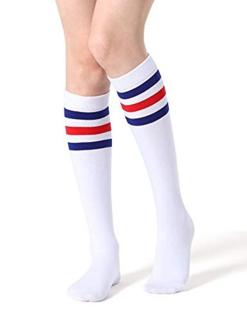 Women’s Knee High Socks Outdoor Sport Athletic Socks One Size Multicolor