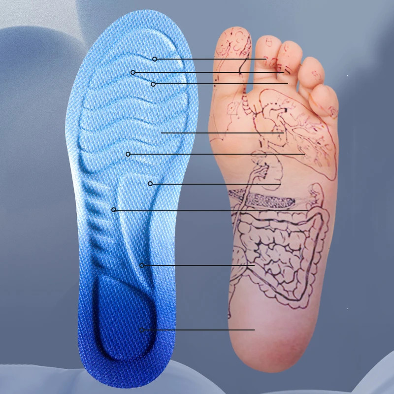 4D Cloud Technology Sports Insoles for Shoes PU Sole Soft Breathable Shock Absor