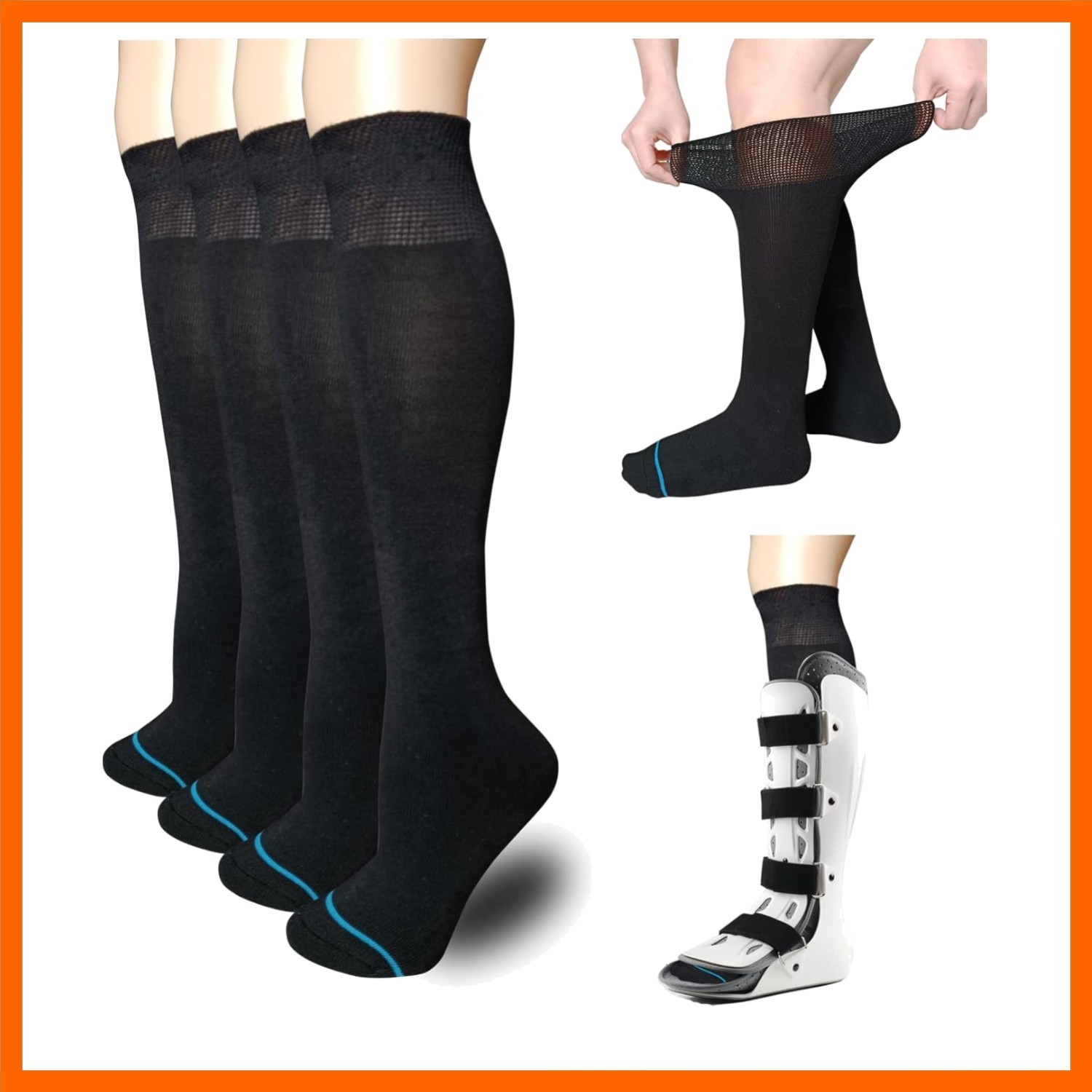 Walking Boot Socks Replacement Sock Liner for Orthopedic Walker Brace,Tube So…