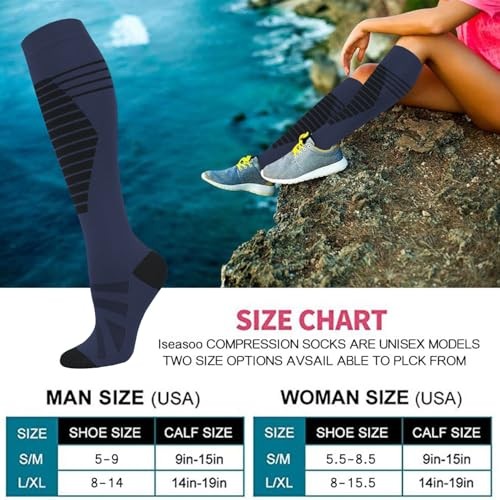 Copper Compression Socks 15-20 mmHg for Men Small-Medium A04- Multicoloured 03
