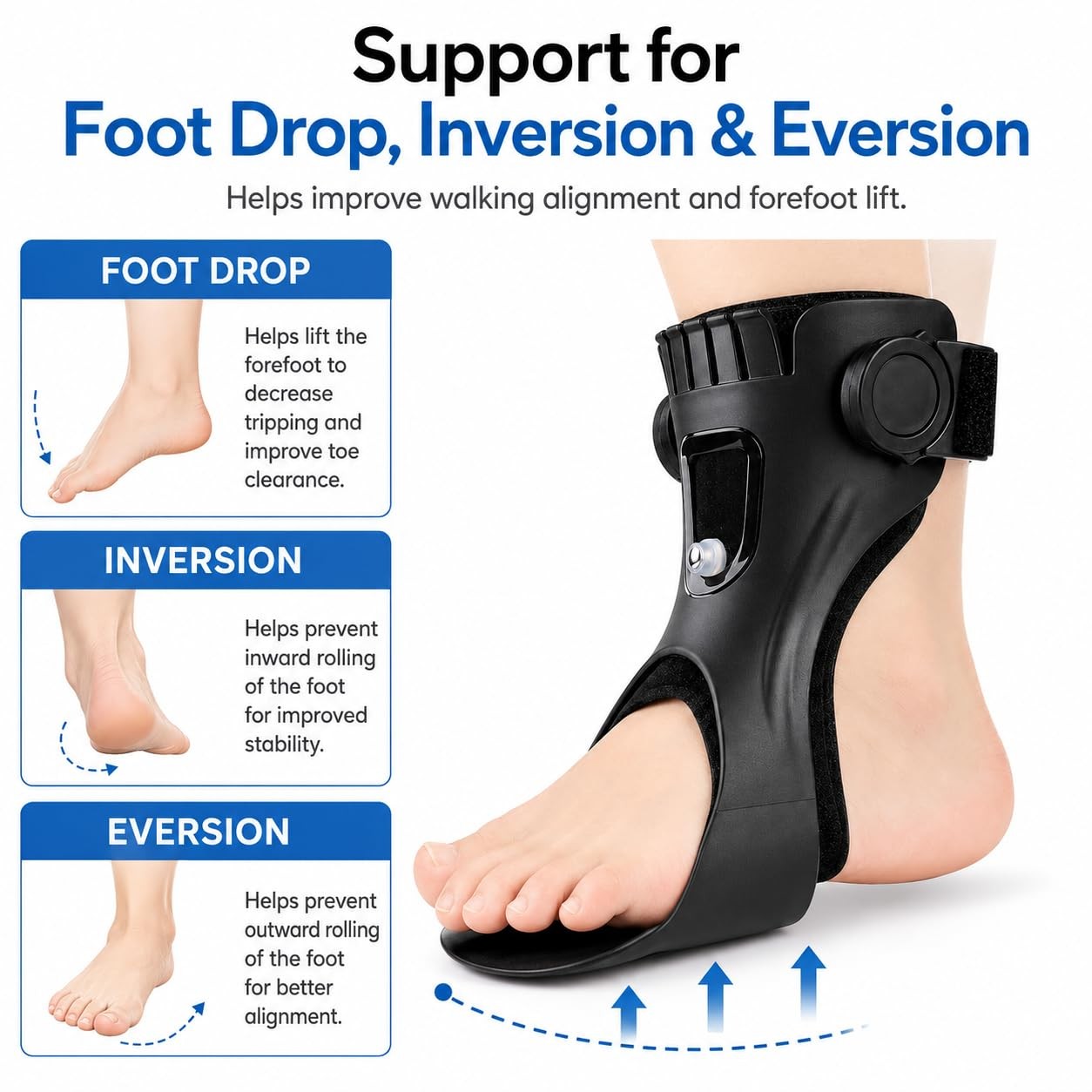 AFO Drop Foot Brace,Upgraded Ankle Foot Orthosis Support for Hemiplegia Strok…