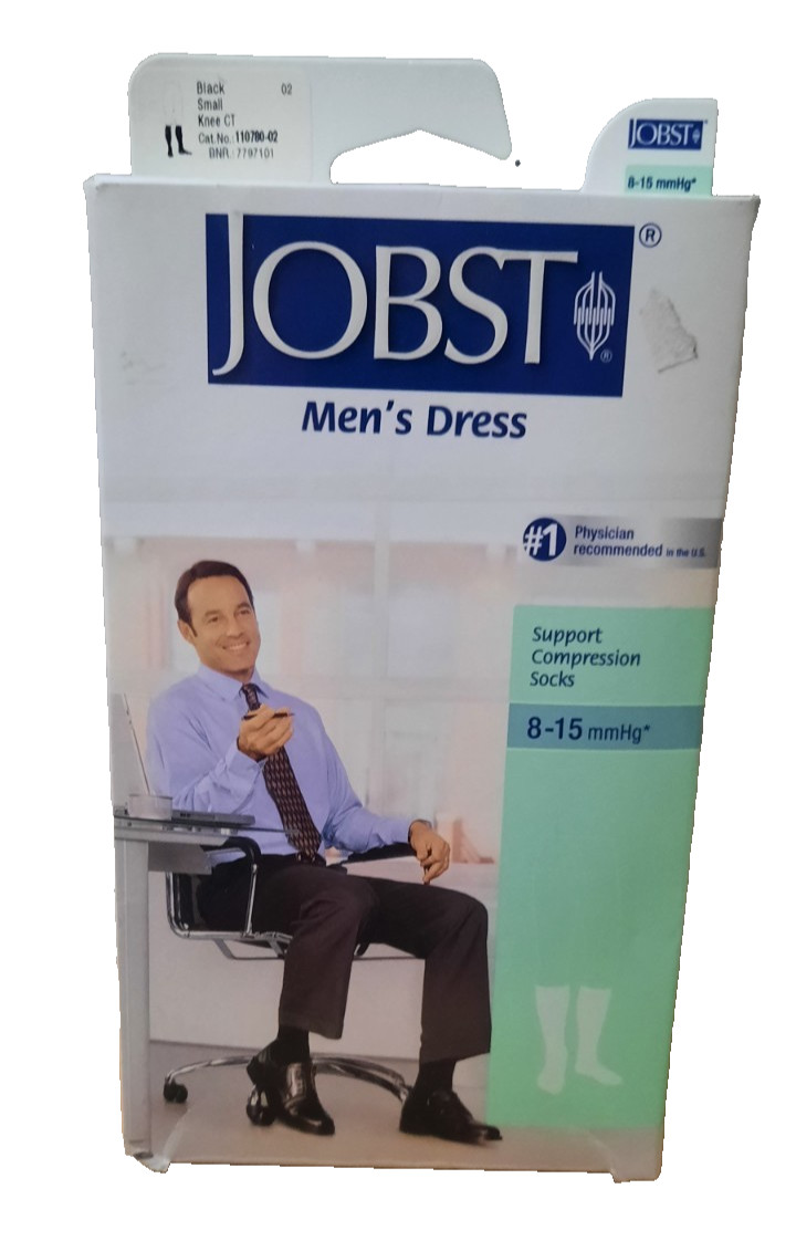 Jobst Mild Compression Men’s 8-15mmHg Black Knee High Support Socks Small