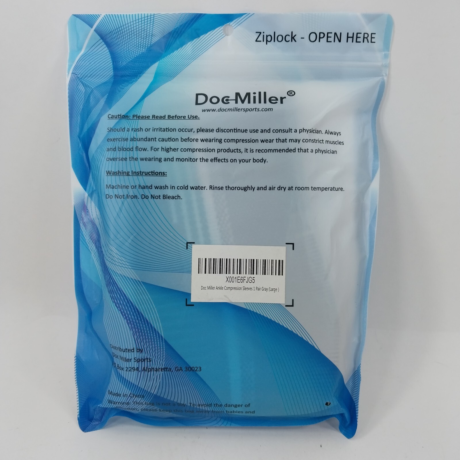 Doc Miller Ankle Compression Sleeves 1 Pair Gray (Large) – Free Shipping