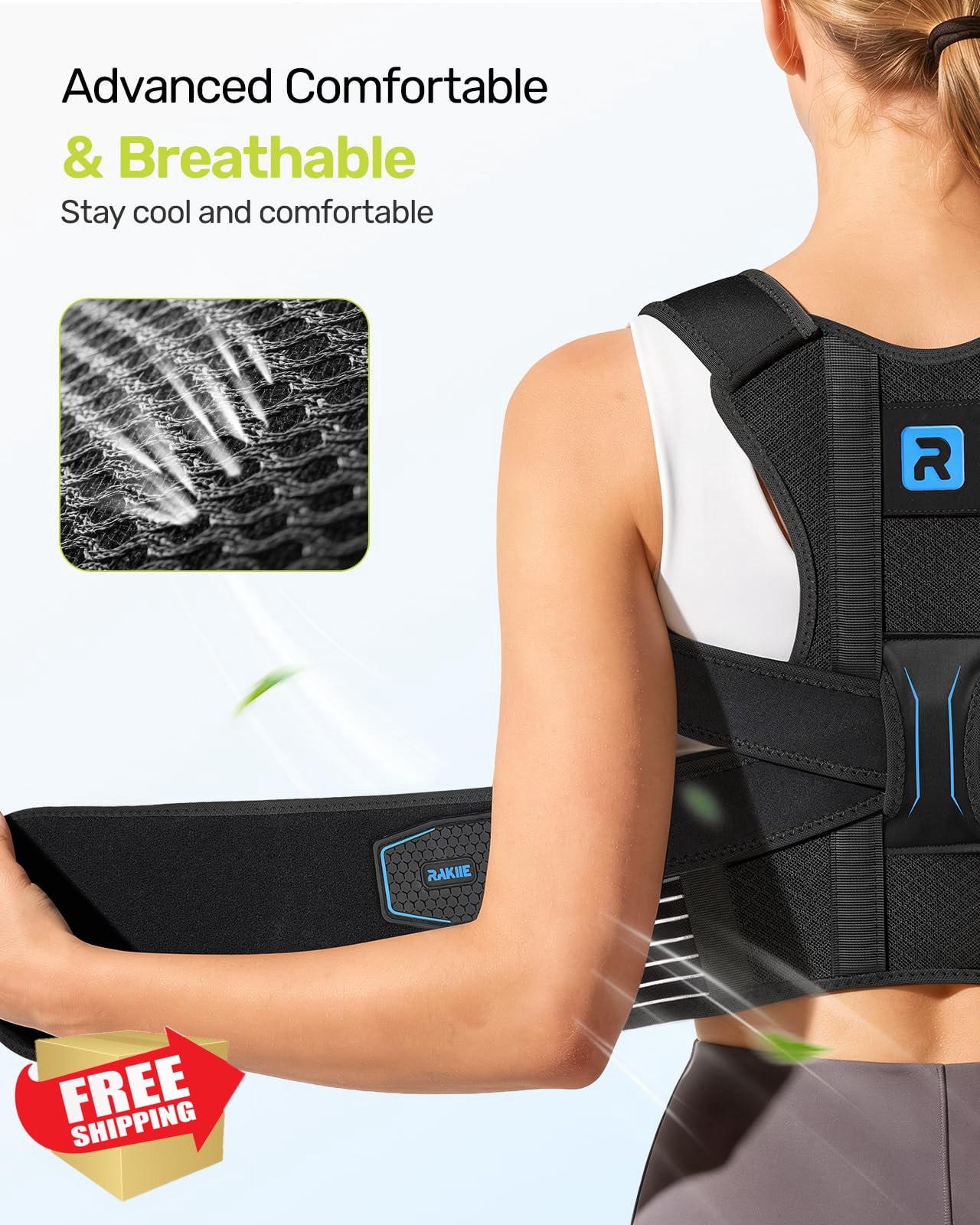 Rakiie Posture Corrector Blue M