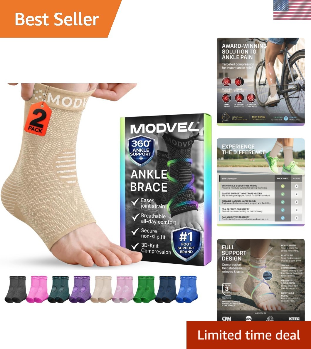 Foot Compression Sleeve for Plantar Fasciitis Relief – Unisex Ankle Brace, Small