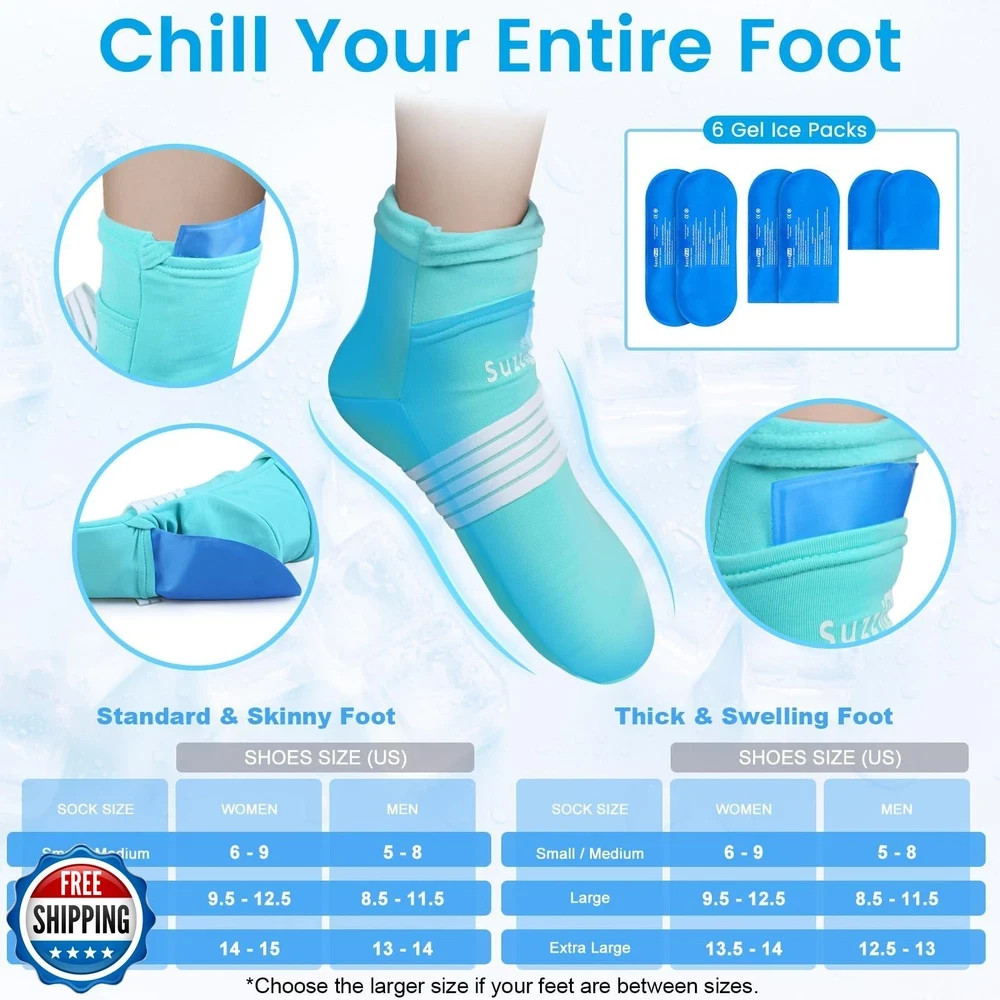 SuzziPad Cold Gloves and Socks for Chemotherapy, Chemo Ice Packs for Hands an