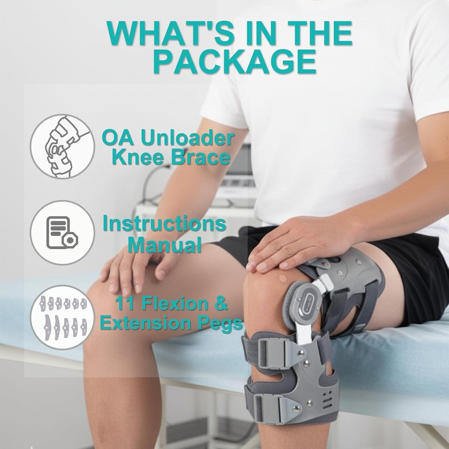 Unloader Knee Brace for Osteoarthritis Pain Relief Adjustable Hinged Knee Suppor