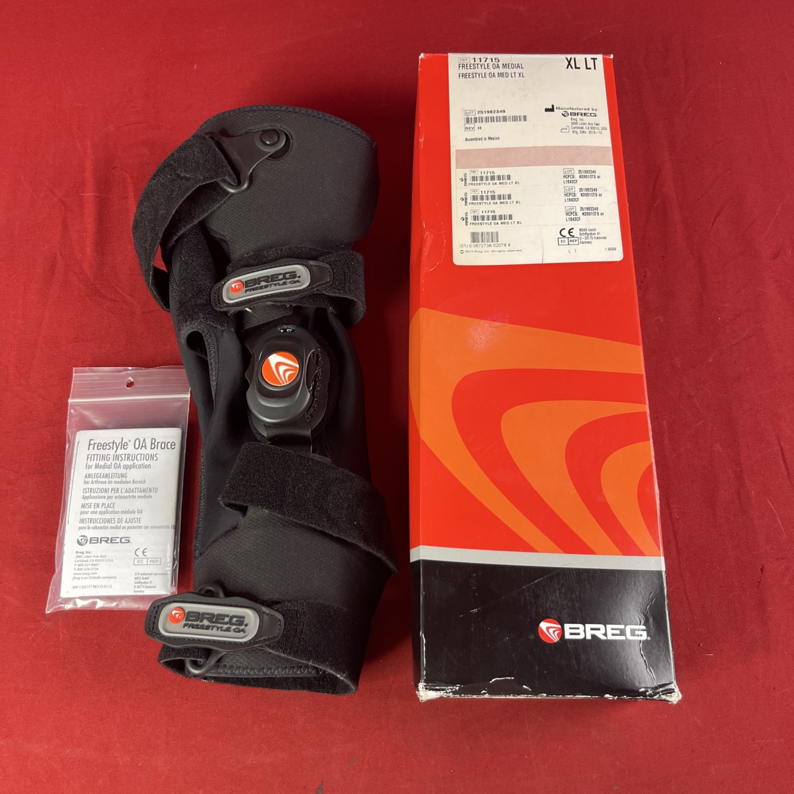 Breg (#11715) Freestyle OA Medial Knee Brace X-Large Left W/Box
