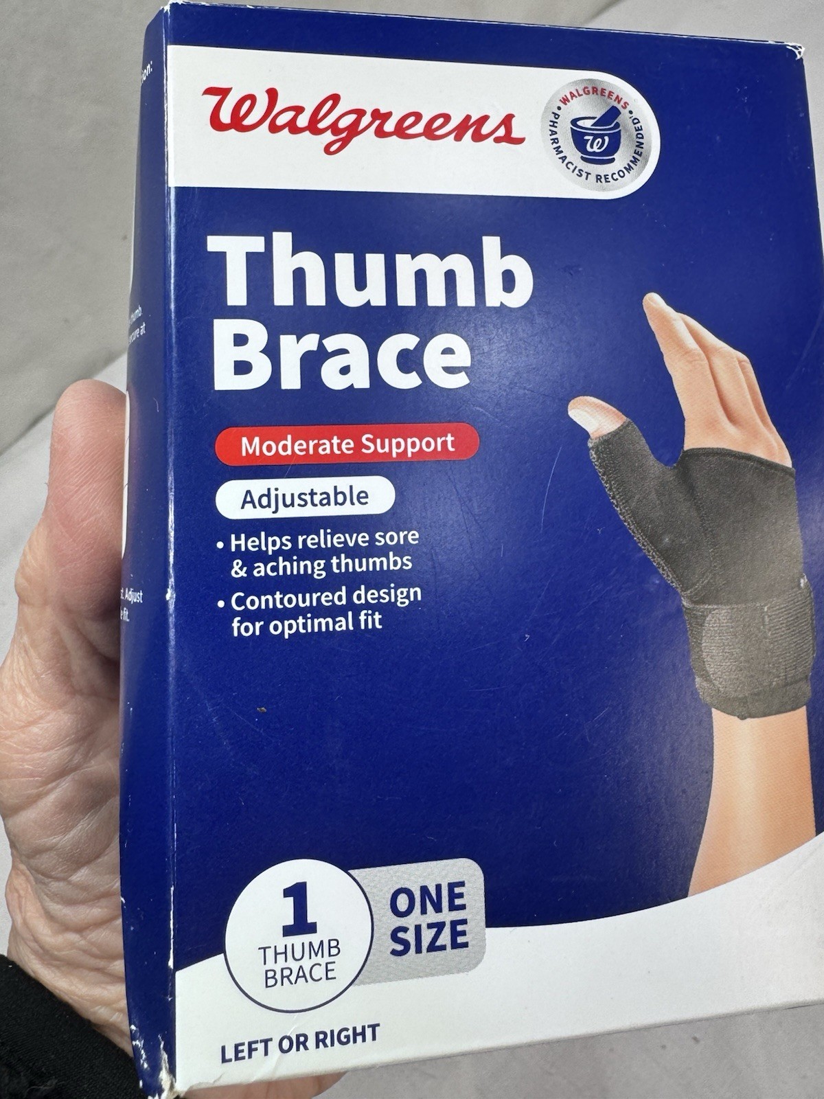 Thumb Brace Adjustable Moderate Support 1 Size Fits Most Left Or Right Walgreen