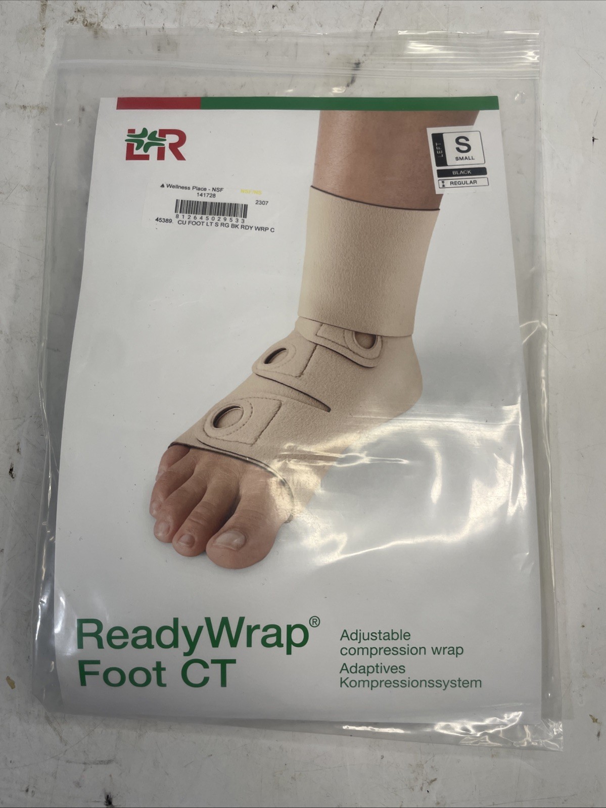 L&R SMALL Black Left Foot Adjustable Compression Ready Wrap Foot CT With Liner