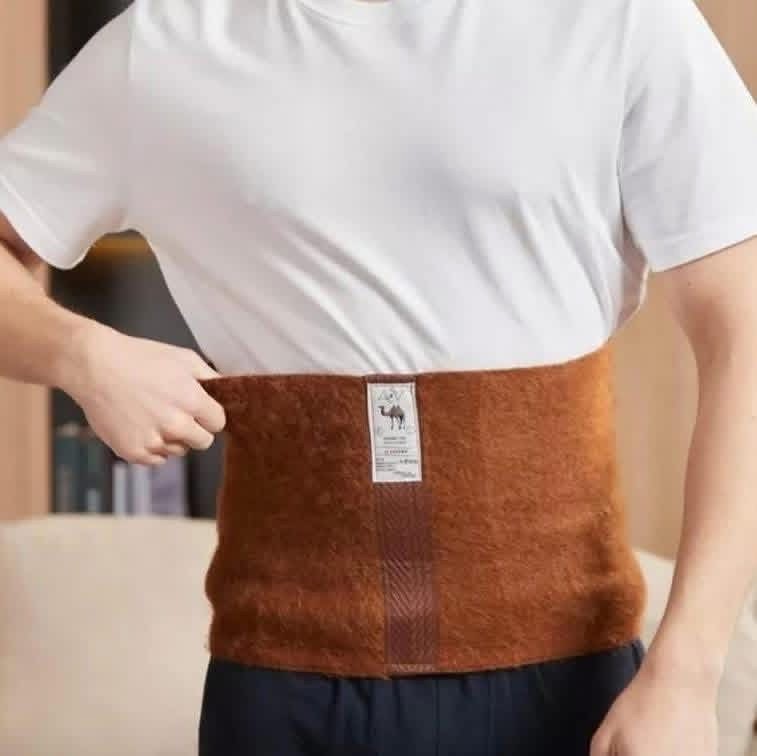 100% Camel Wool Back Support Belt Natural Warm Waist Brace Pain Relief Unisex