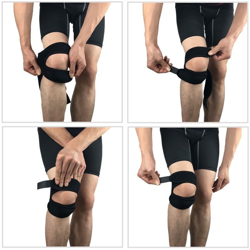 Lycra Sports Knee Brace – Adjustable Support Adult Pain Relief Solid Strap Pads