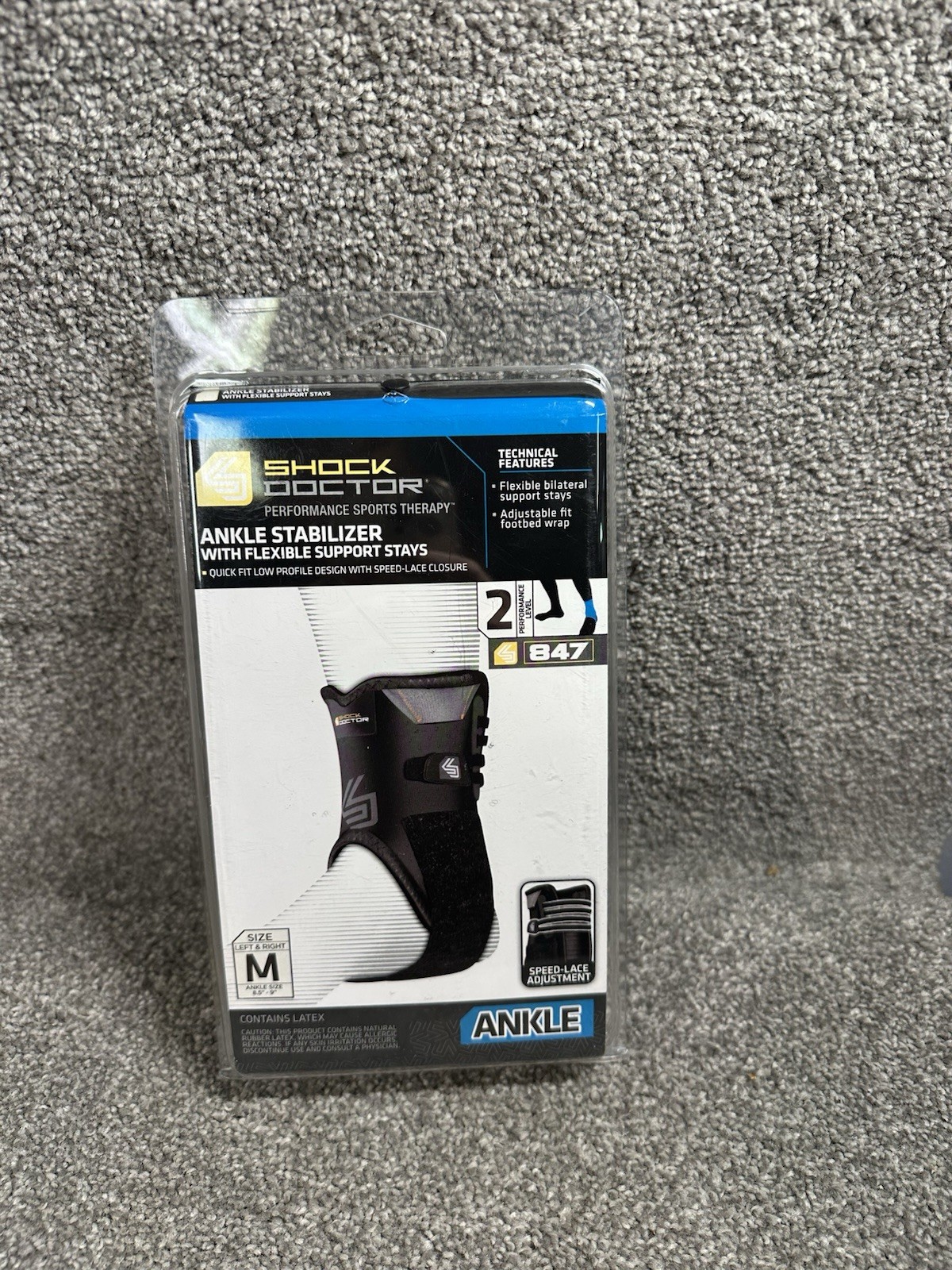 Ankle Stabilizer with Flexible Support Stays (Black, Medium)