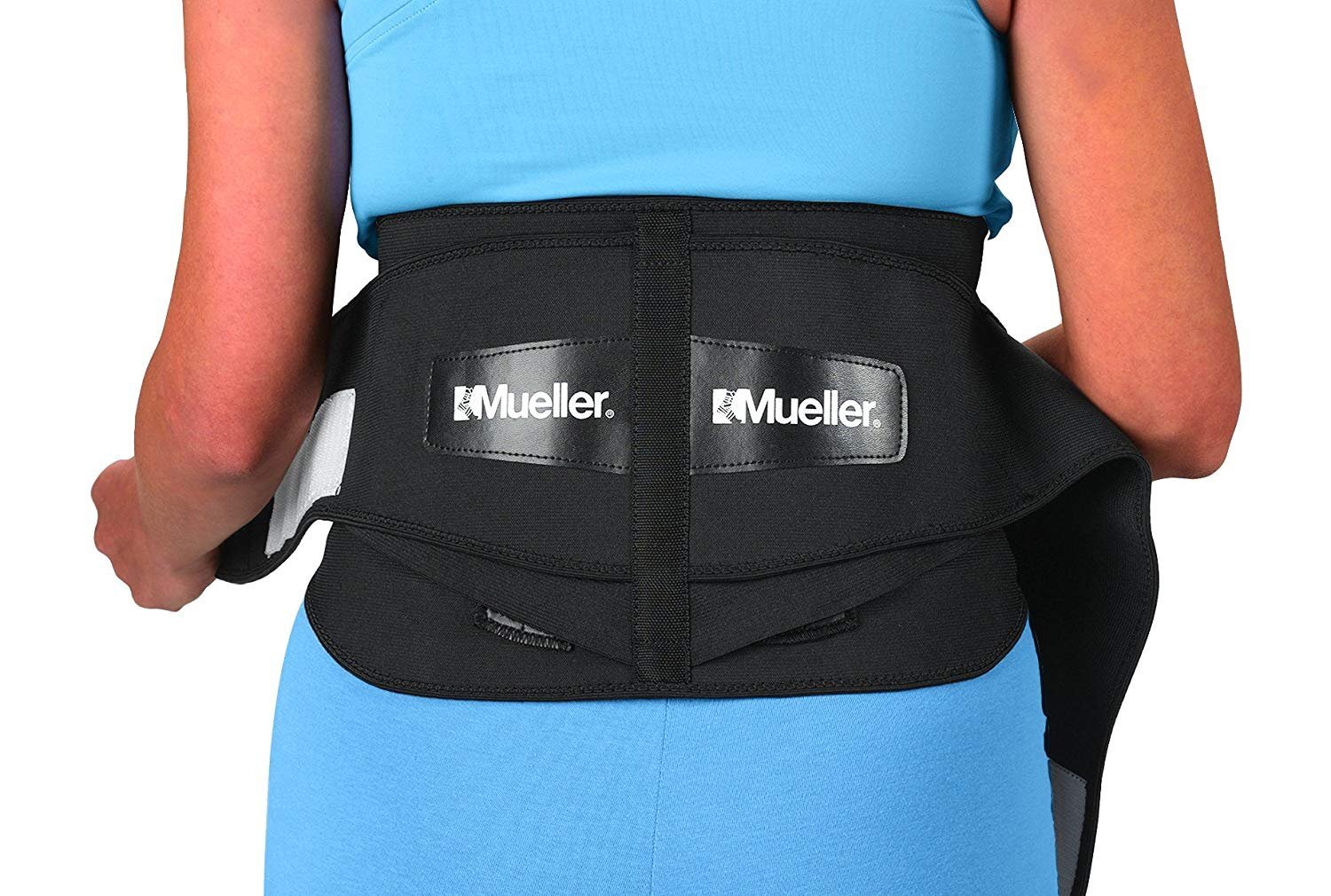 Mueller 255 Lumbar Support Back Brace w/ Removable Pad Custom Fit 28″- 50″ Waist