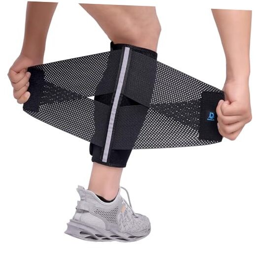 Calf Brace Compression Sleeve for Torn Calf Muscle fit Men & Women, L/XL Black