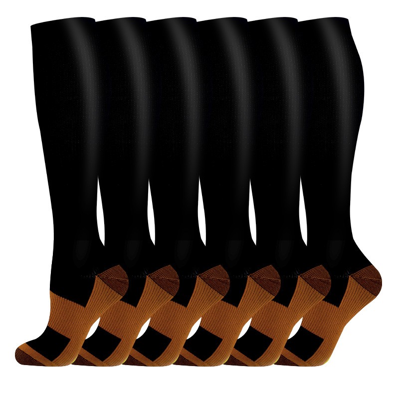 3/4/6 Pairs Compression Socks Knee High 30MmHg Medical Nursing Fitness Socks