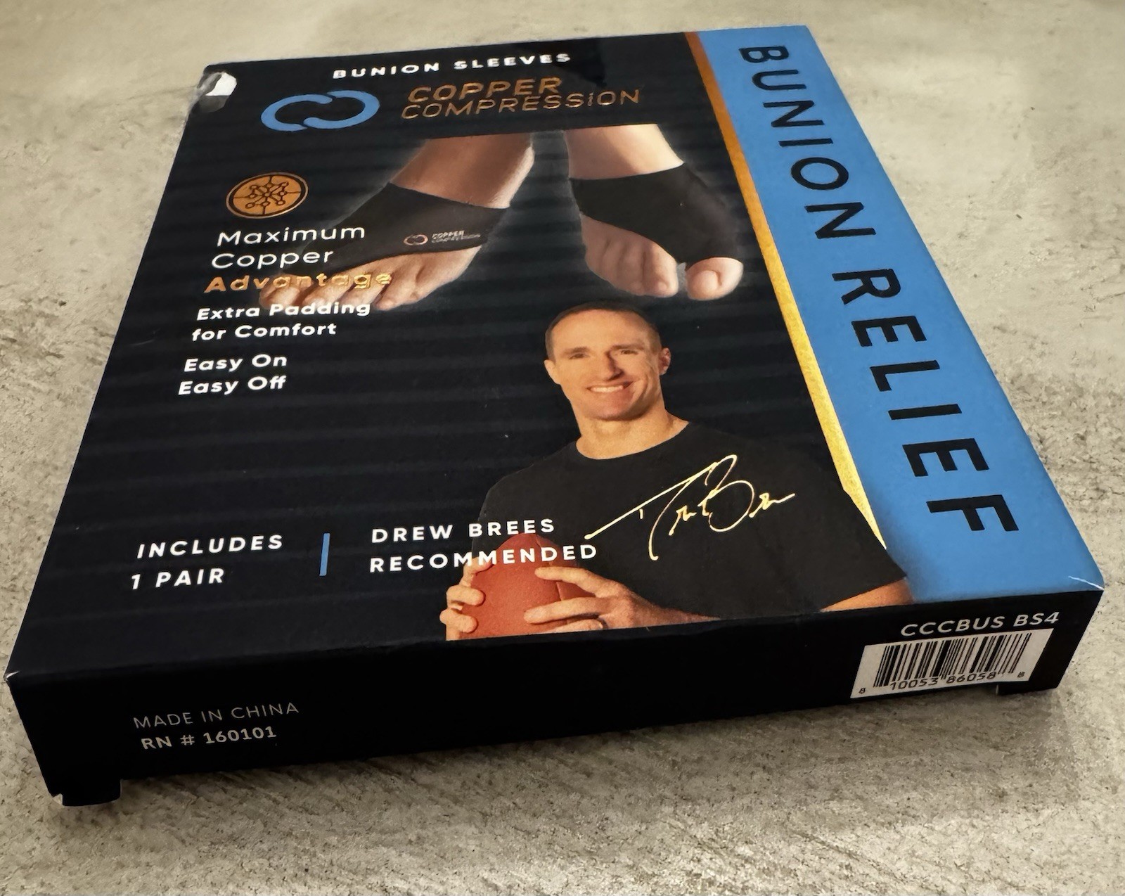 NEW Copper Compression Bunion Sleeve 1 Pair Size Large/X-Large *Open Box