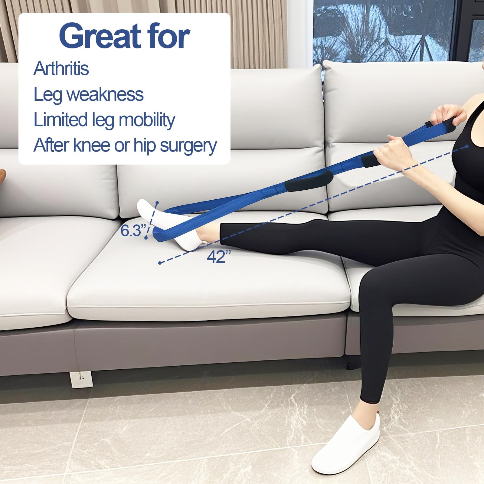 Leg Lifter for After Hip & Knee Surgery Recovery – Rigid Leg Lifter with Larg…