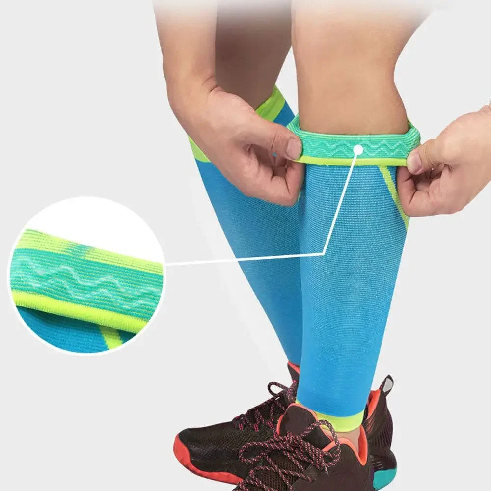 1Pcs Sports Compression Leg Sleeve Basketball Calf Support Running Antiskid Shin
