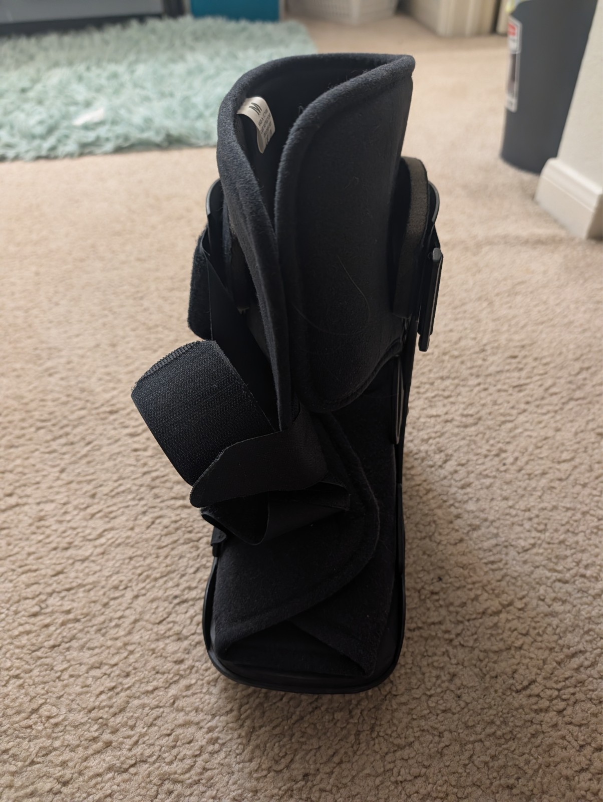 Black medical walking boot