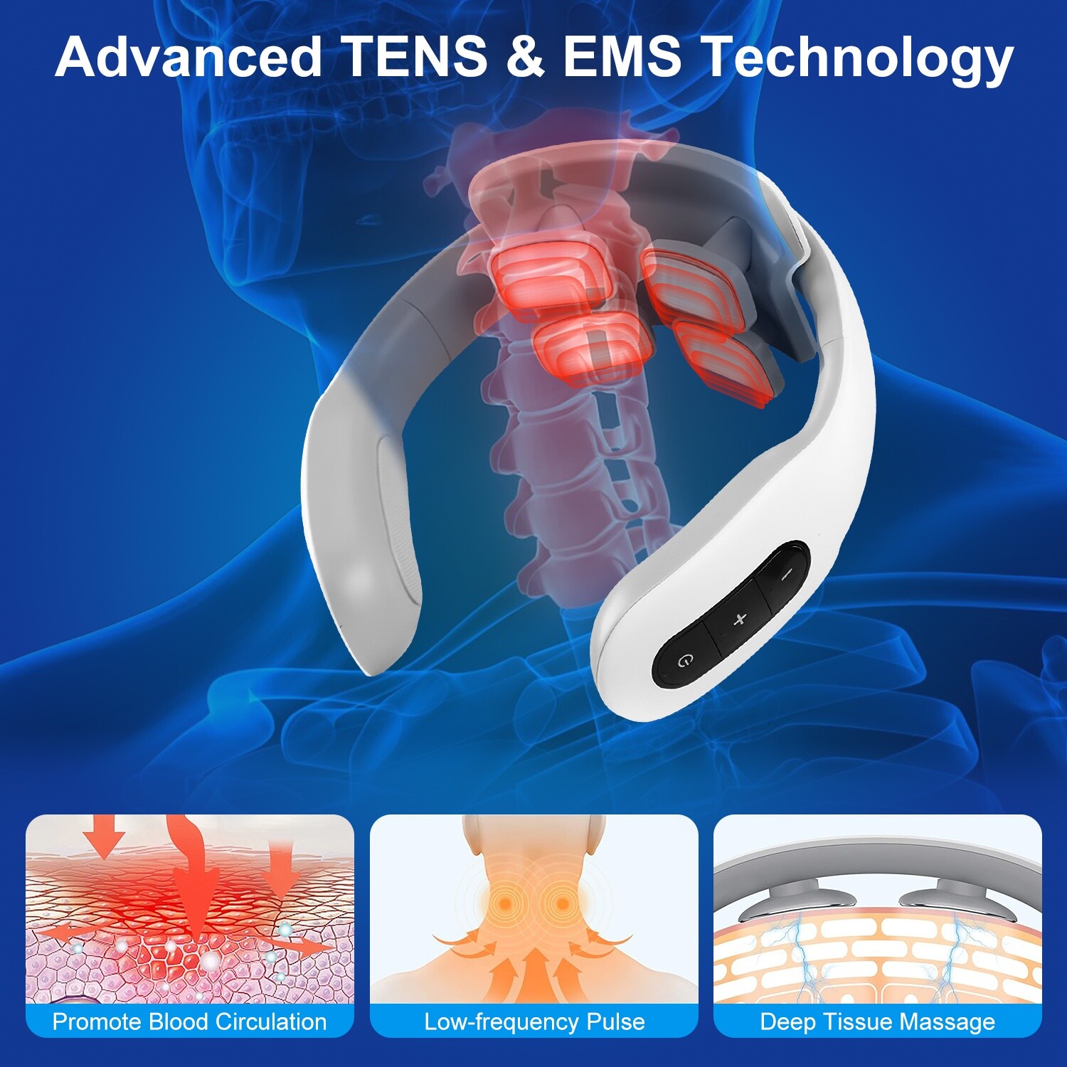 Neck Massager with Remote Electric Heated Massager for Neck Shoulder