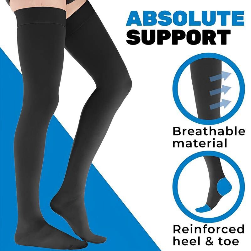 Compression Stockings 30-40mmHg Thigh High Relief Varicose Edema Socks Women Men