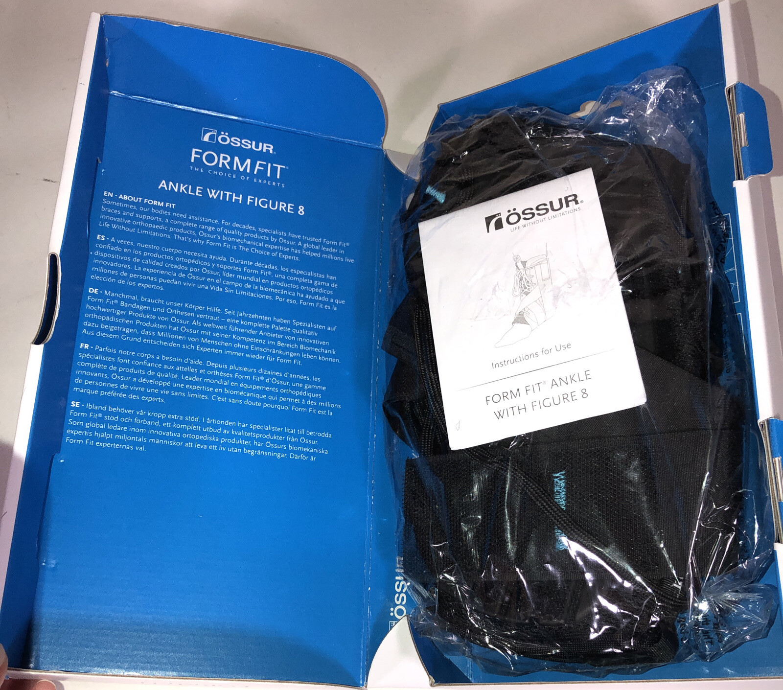 Ankle Brace Small with Figure 8 Straps Breathable Ossur Form Fit Open Box