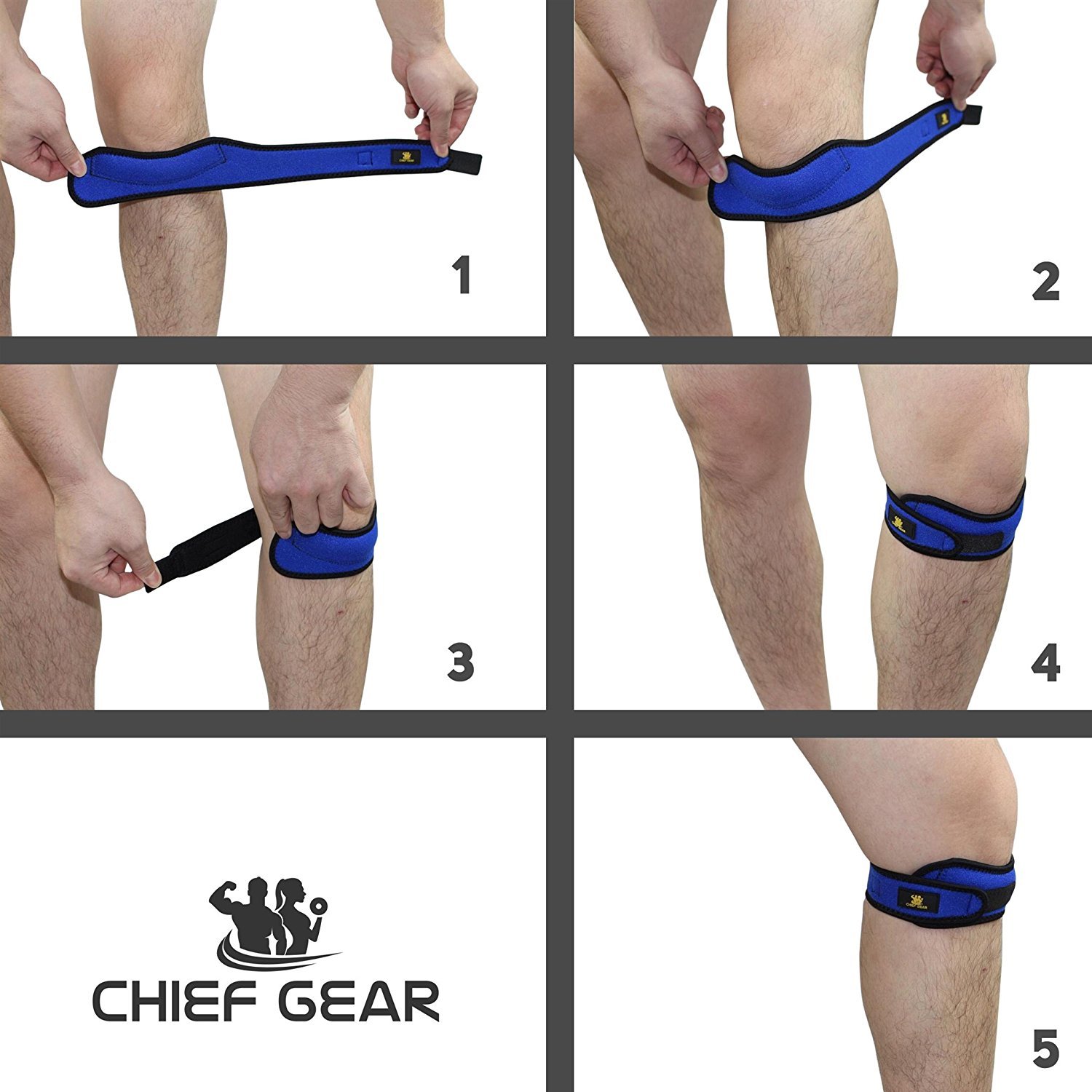 Knee Sleeves (1 Pair) with FREE Knee Straps (1 Pair) Neoprene 7mm Sleeves S – XL