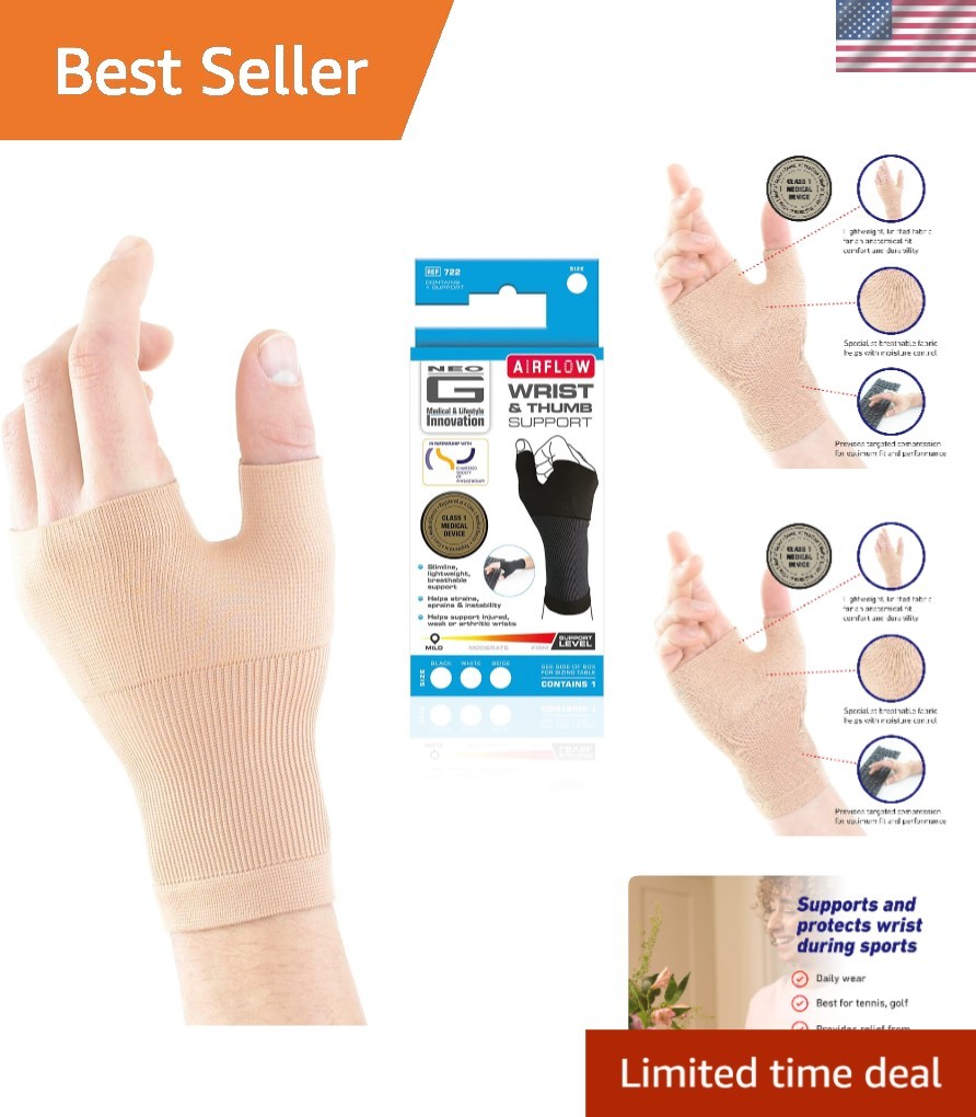 Lightweight Wrist and Thumb Support for Arthritis & Joint Pain Relief – S Beige