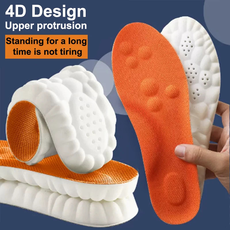 Latex Sport Insoles Soft High Elasticity Shoe Pads Orthotic Breathable Deodorant