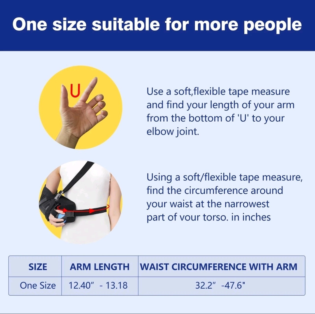 Abducted Shoulder Sling Immobilizer, Padded Rotator Cuff Support Brace