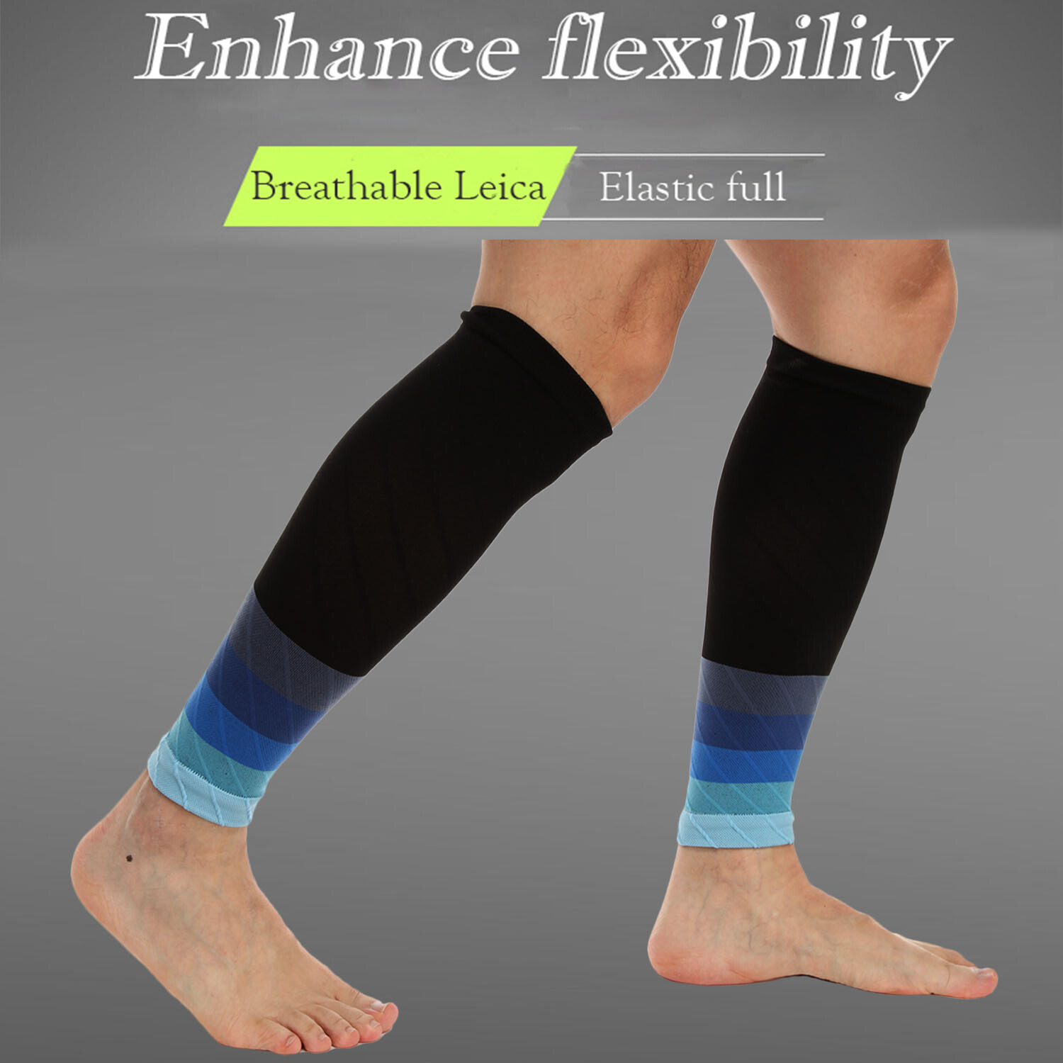 Calf Support Graduated Compression Leg Sleeve Sport Socks Outdoor Exercise Pair